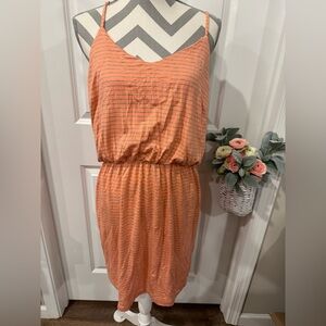 Gap Orange Striped Sleeveless Dress